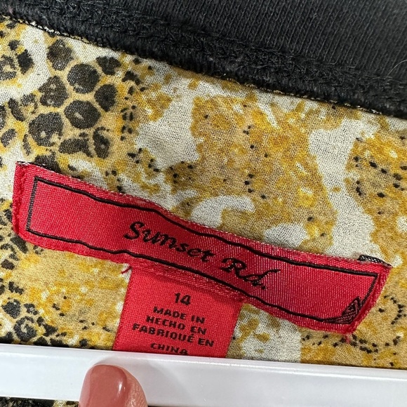 Sunset Rd sheer Y2k women's‎ blouse multicolor, sz 14, GUC - Picture 2 of 6